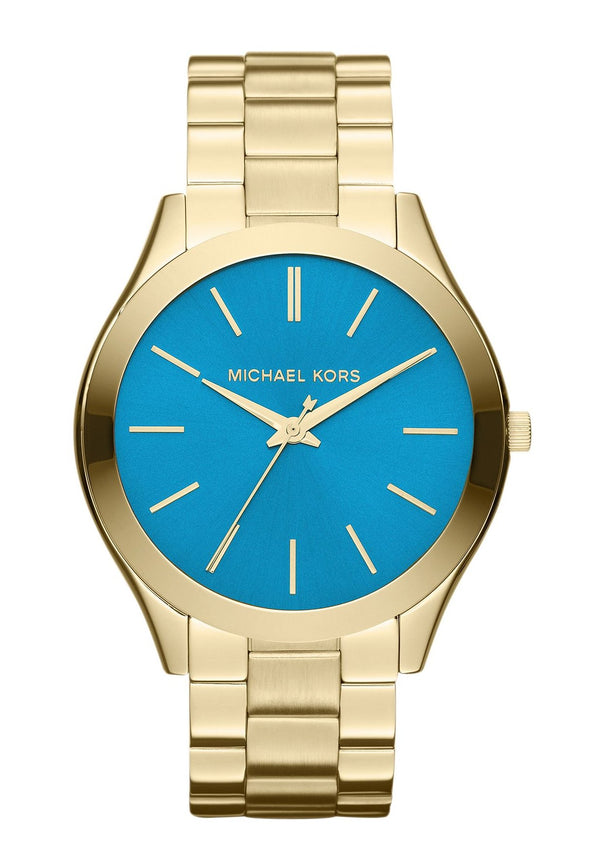 Michael Kors Runway Women's Watch 41 mm - Gold And Blue Dial